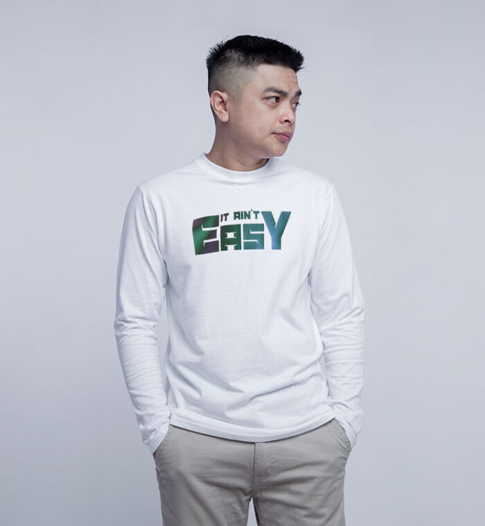 Round Neck Tee - Long Sleeve Metallic Gradient